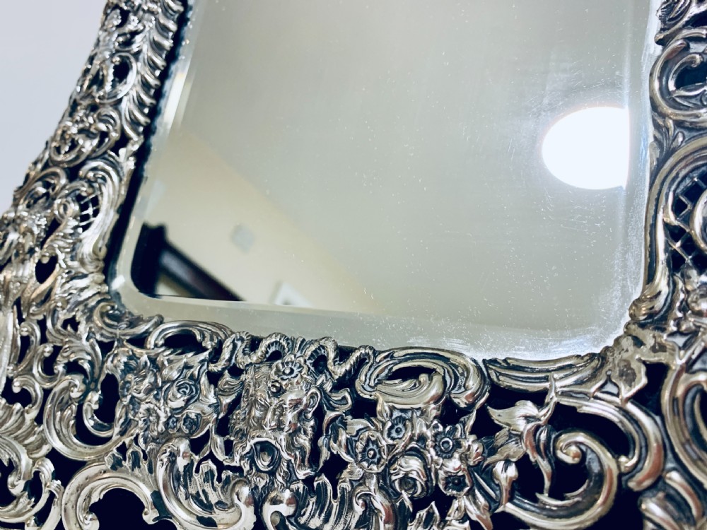 Large Victorian Silver Dressing Table Mirror View XIV