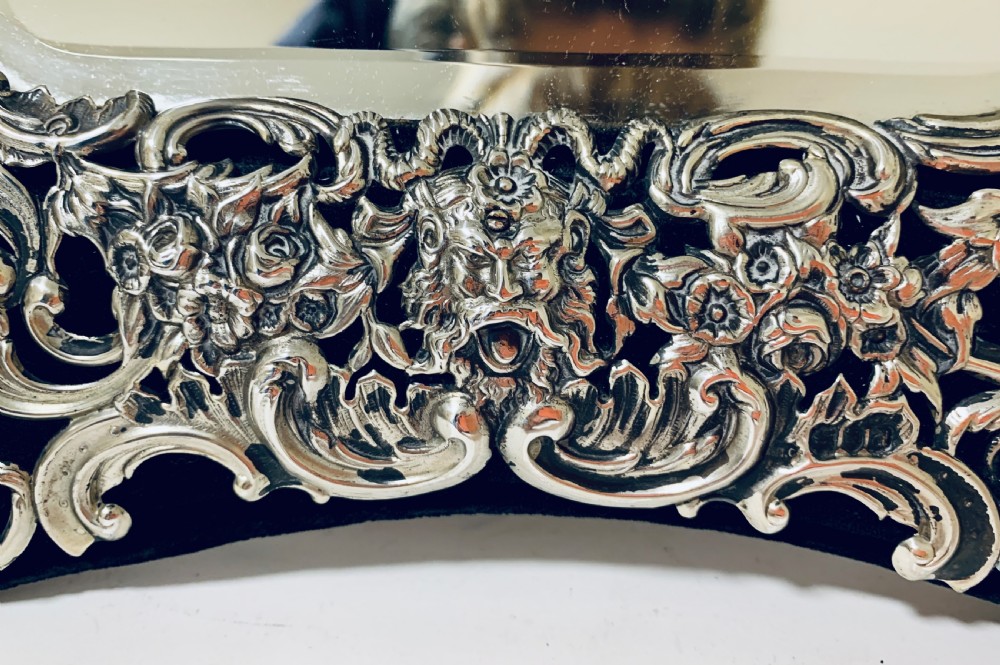 Large Victorian Silver Dressing Table Mirror View XV
