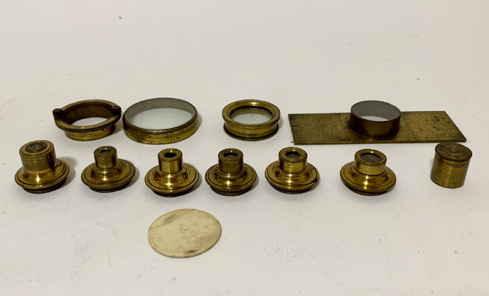 Large Antique Brass Drum Microscope View XII