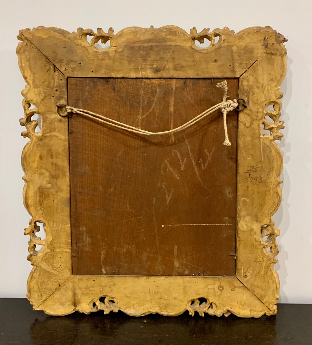 Small Antique Florentine Carved Giltwood Wall Mirror View X