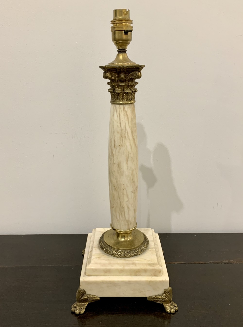 Antique Marble Corinthian Column Table Lamp