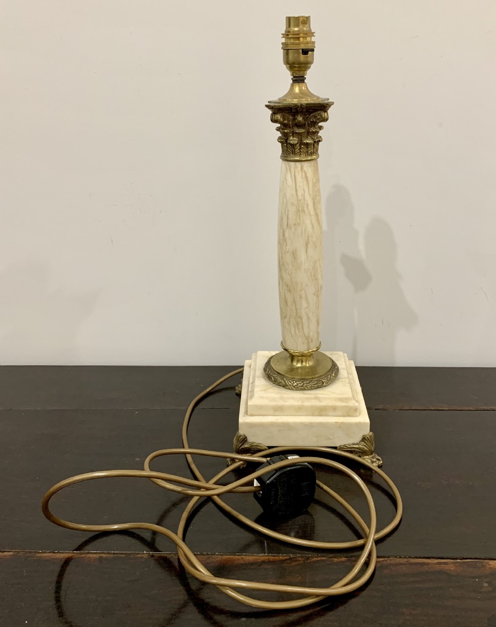Antique Marble Corinthian Column Table Lamp View VII