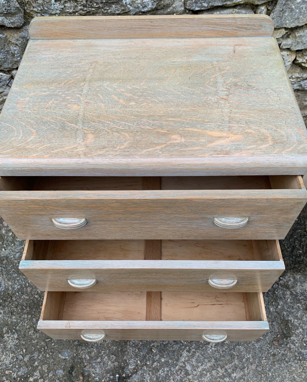 Art Deco Limed Oak Bedroom Suite in the manner of Heals View V