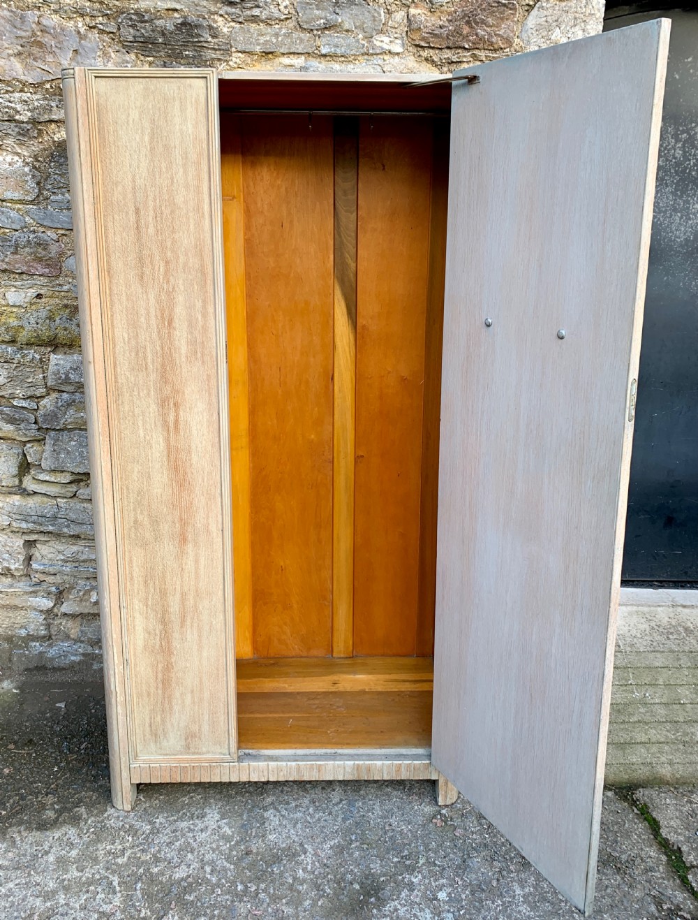 Art Deco Limed Oak Bedroom Suite in the manner of Heals View XVI