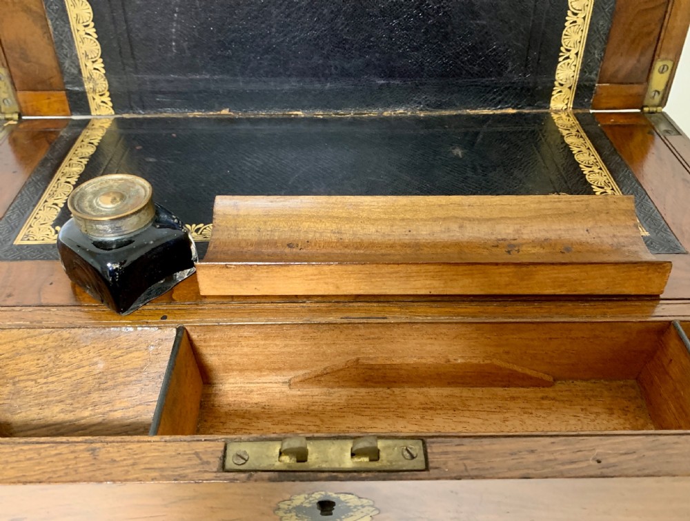 Victorian Walnut Writing Slope with Secret Drawers View III