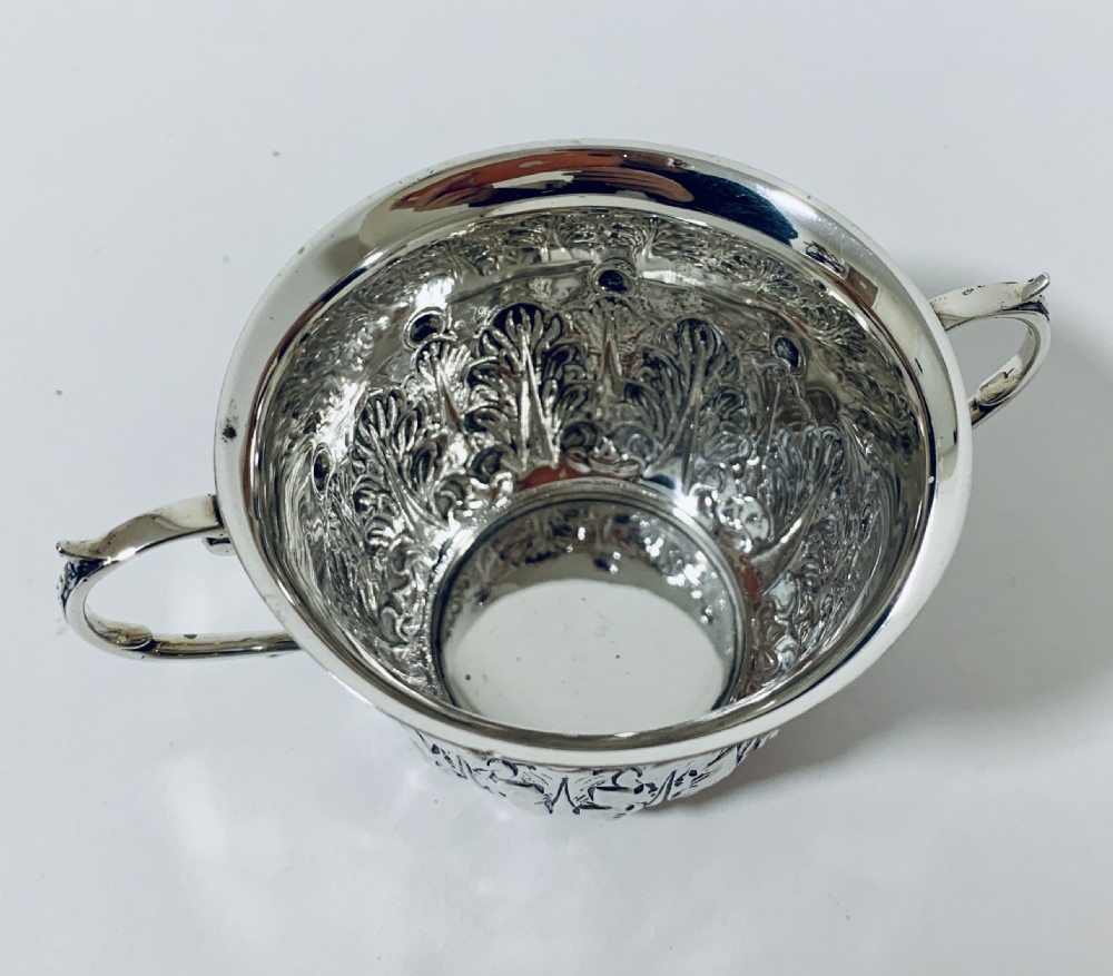 Antique Victorian Solid Silver Twin Handled Bowl View VI