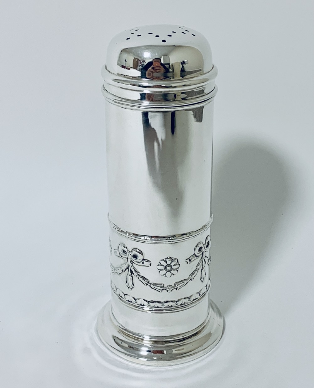 Antique Solid Silver Sugar Caster with Glass Liner
