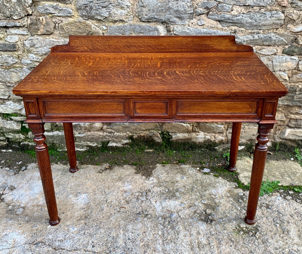 Victorian Oak Gothic Revival Hall Table
