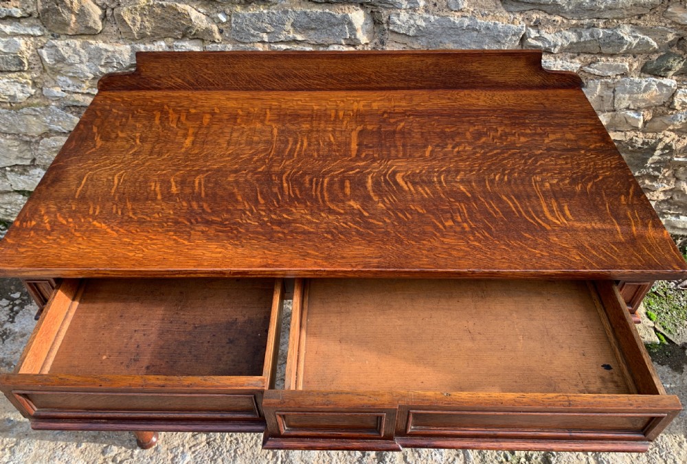 Victorian Oak Gothic Revival Hall Table View VI