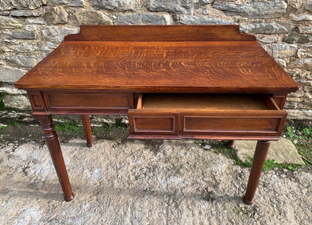 Victorian Oak Gothic Revival Hall Table View VII