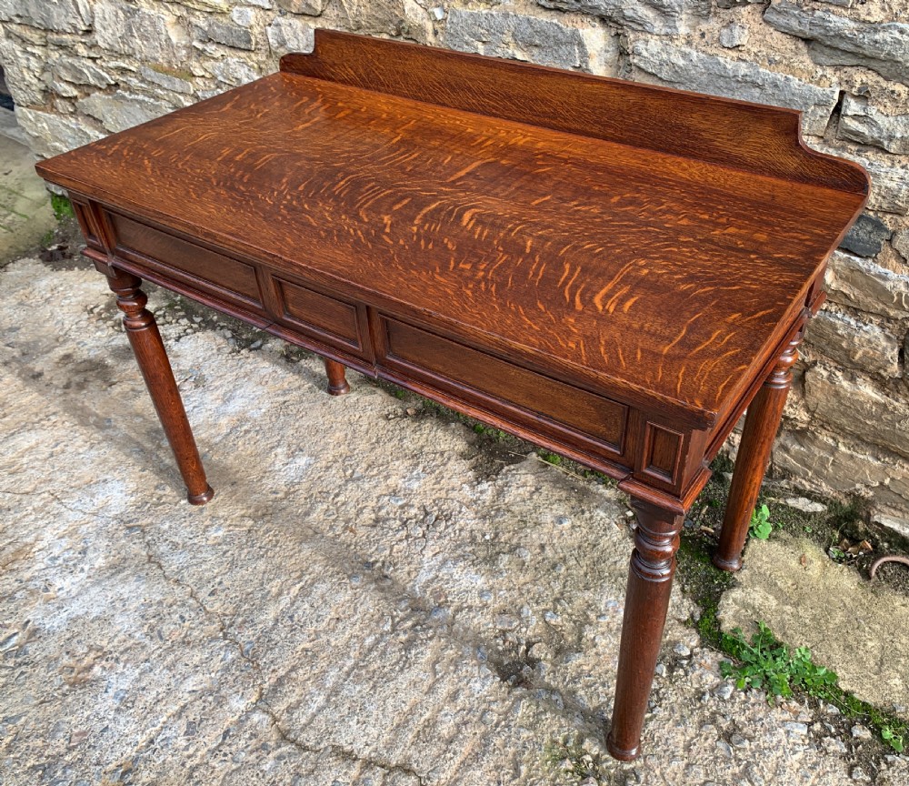 Victorian Oak Gothic Revival Hall Table View VIII