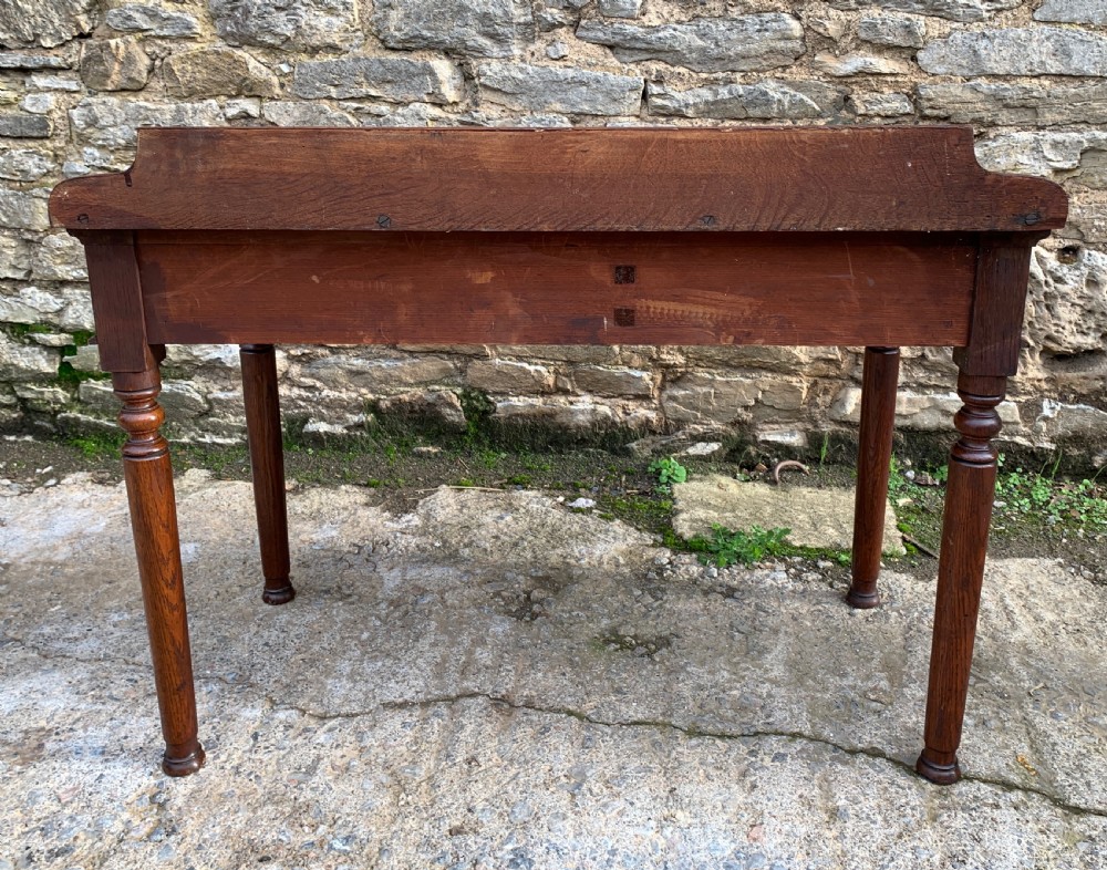 Victorian Oak Gothic Revival Hall Table View X