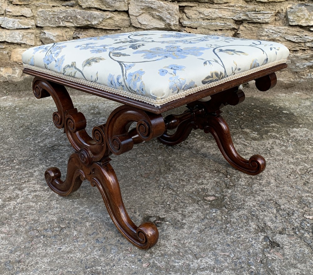 Victorian Mahogany X-Frame Stool