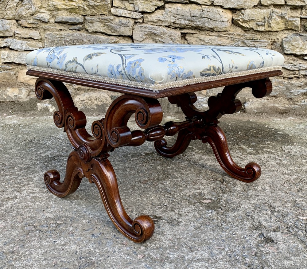 Victorian Mahogany X-Frame Stool View VIII