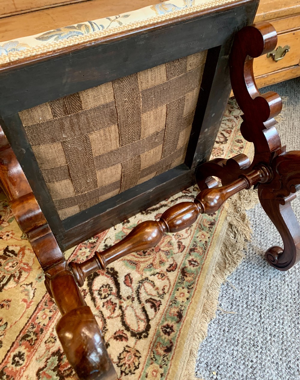 Victorian Mahogany X-Frame Stool View IX