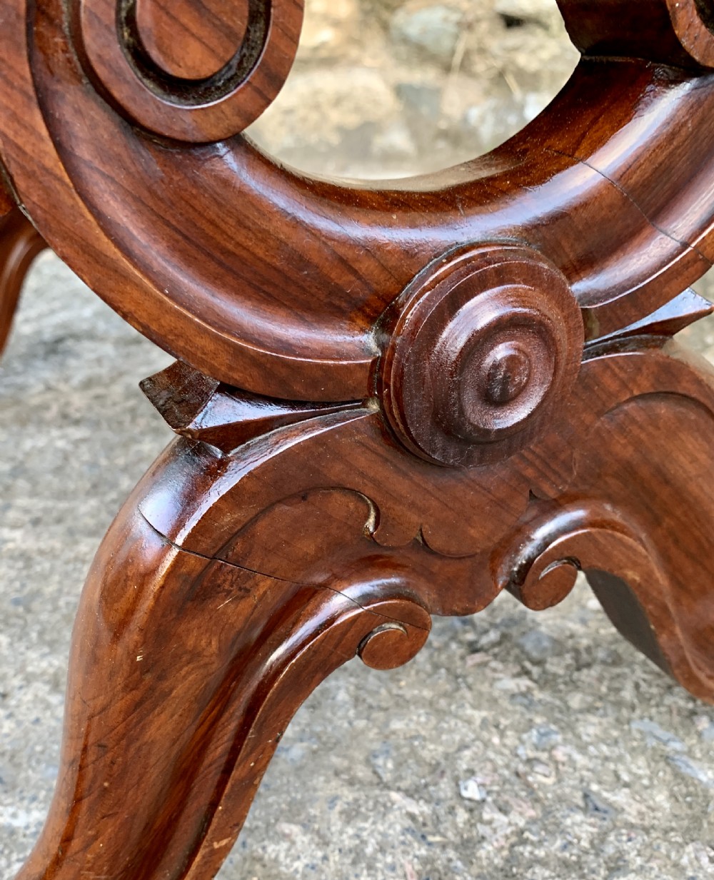 Victorian Mahogany X-Frame Stool View XI