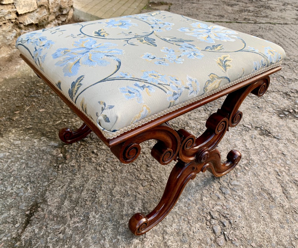 Victorian Mahogany X-Frame Stool View XV
