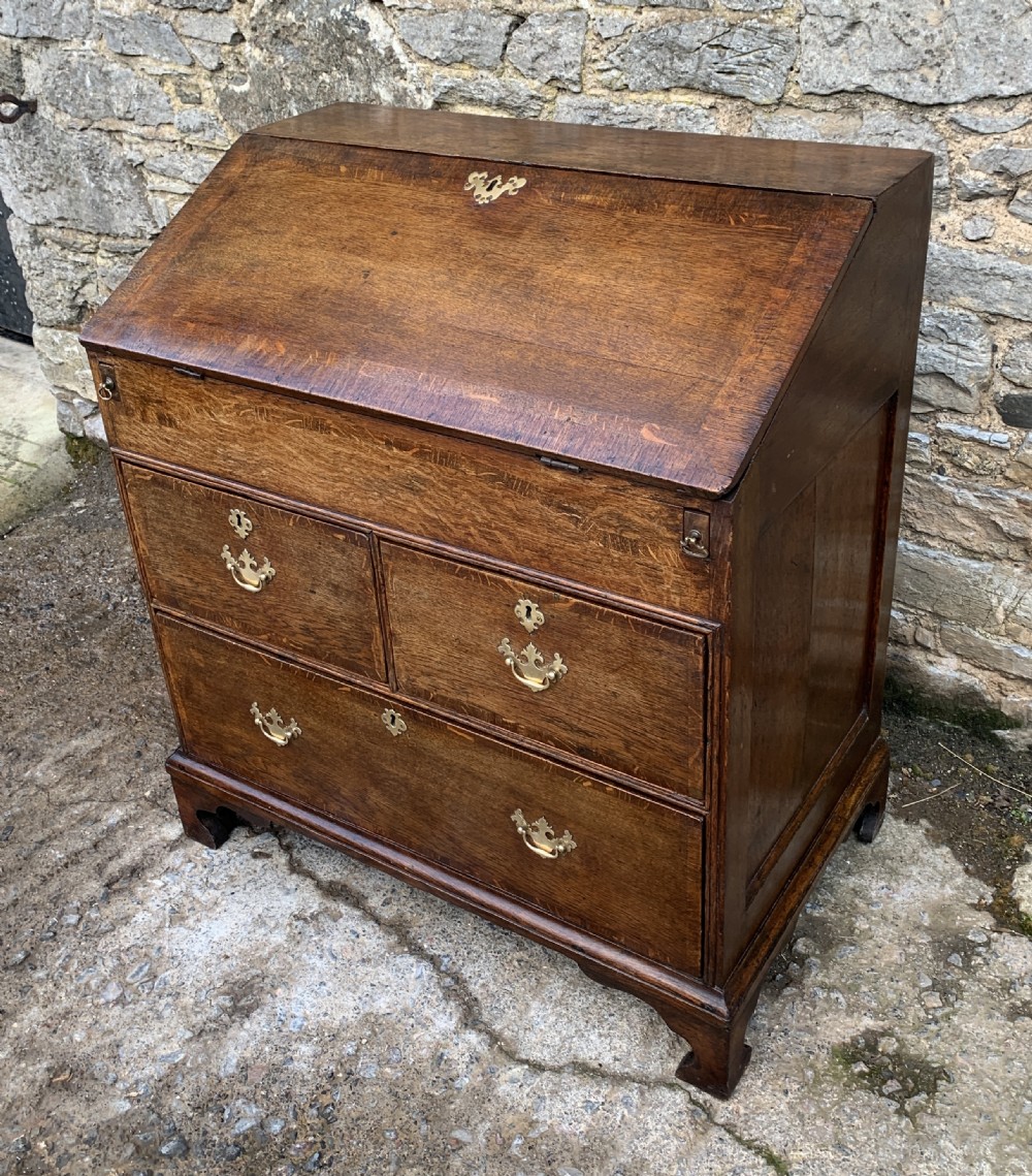 18th Century Georgian Oak Crossbanded Bureau View IV