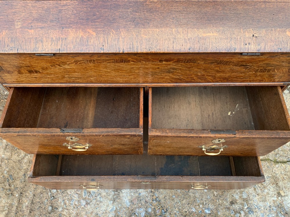 18th Century Georgian Oak Crossbanded Bureau View VII