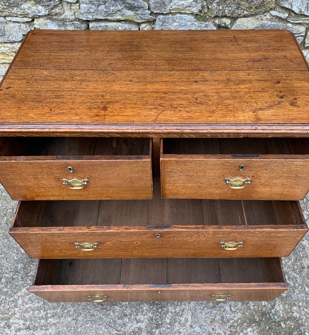 Small Antique Oak Chest of Drawers View X