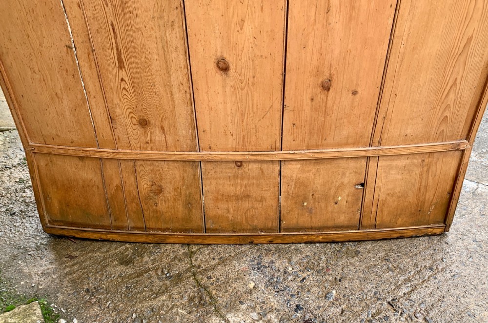 Large Antique High Back Curved Pine Settle View VII