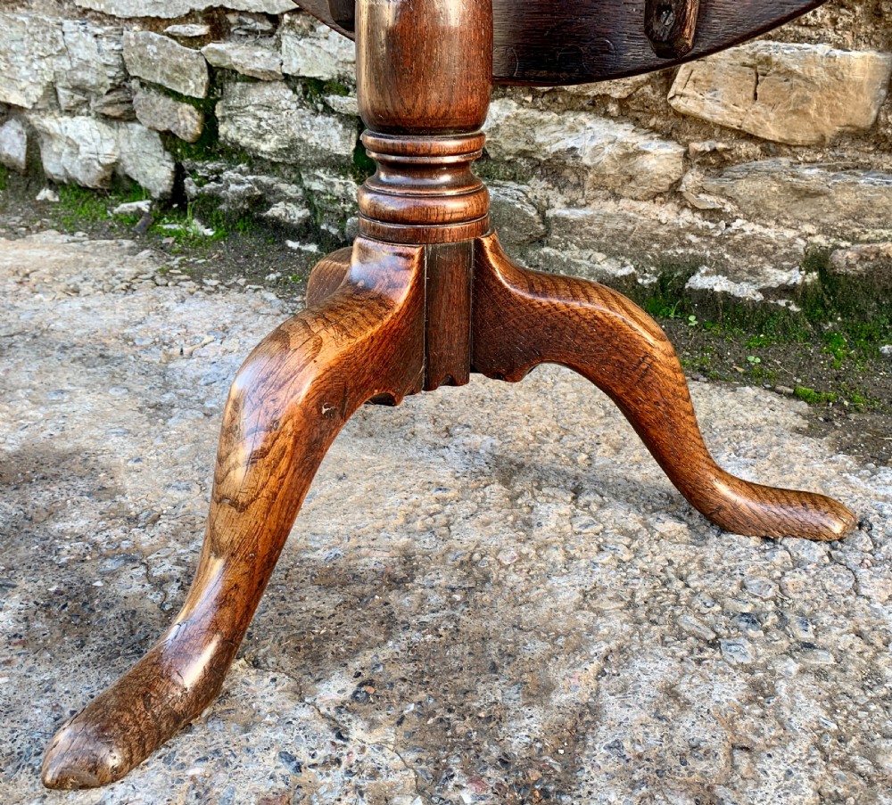 Large Georgian Oak Tilt Top Occasional Table  View VI