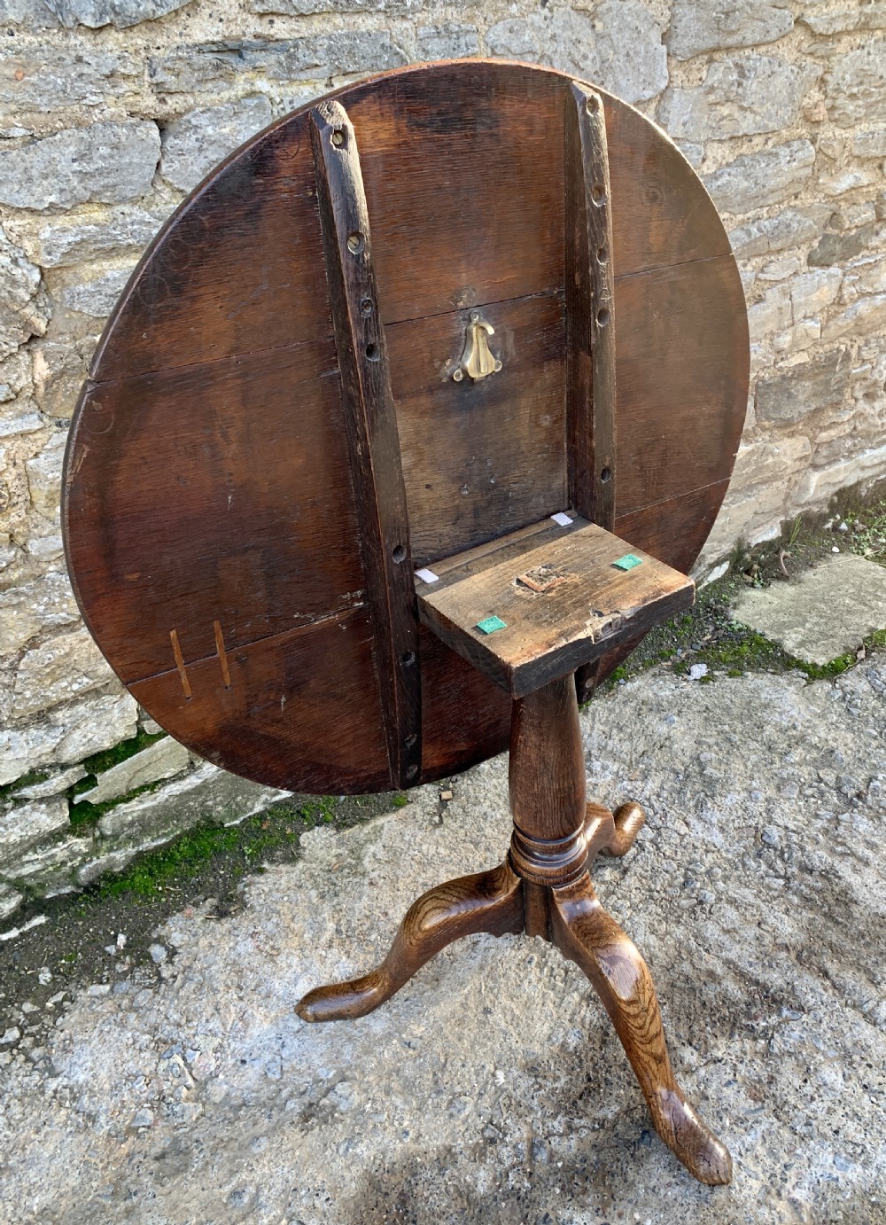Large Georgian Oak Tilt Top Occasional Table  View VII