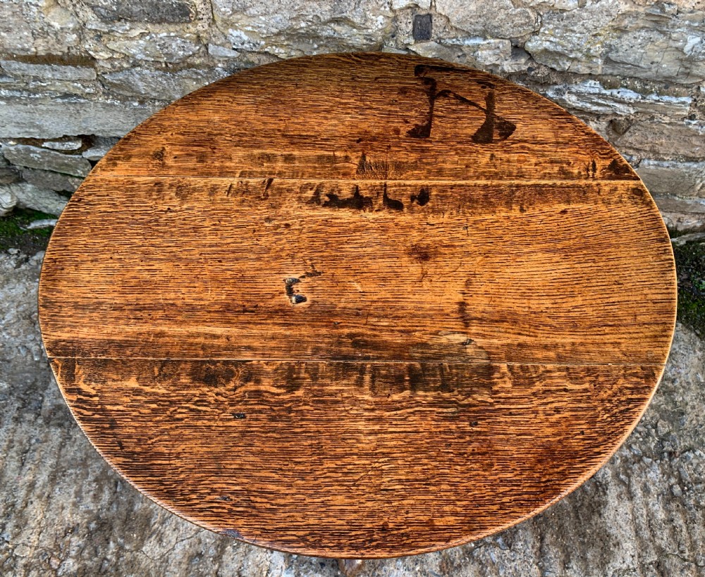 Large Georgian Oak Tilt Top Occasional Table  View XVI