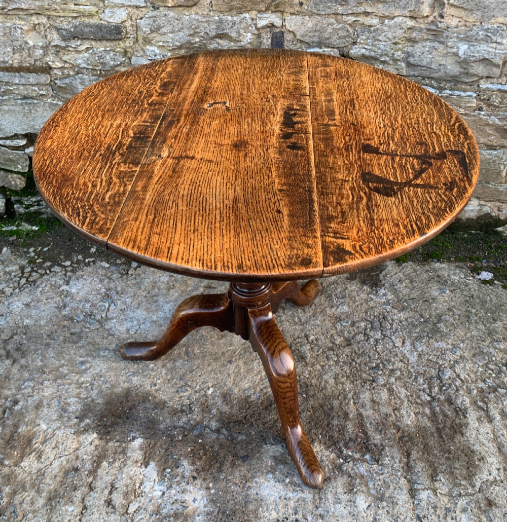 Large Georgian Oak Tilt Top Occasional Table  View XVII