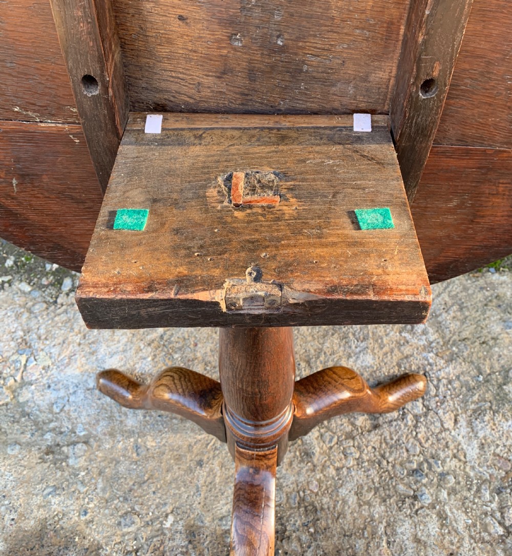 Large Georgian Oak Tilt Top Occasional Table  View XVIII