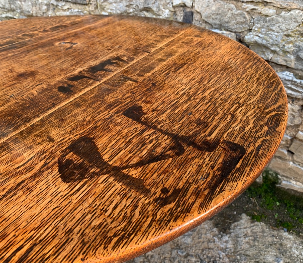 Large Georgian Oak Tilt Top Occasional Table  View XXI