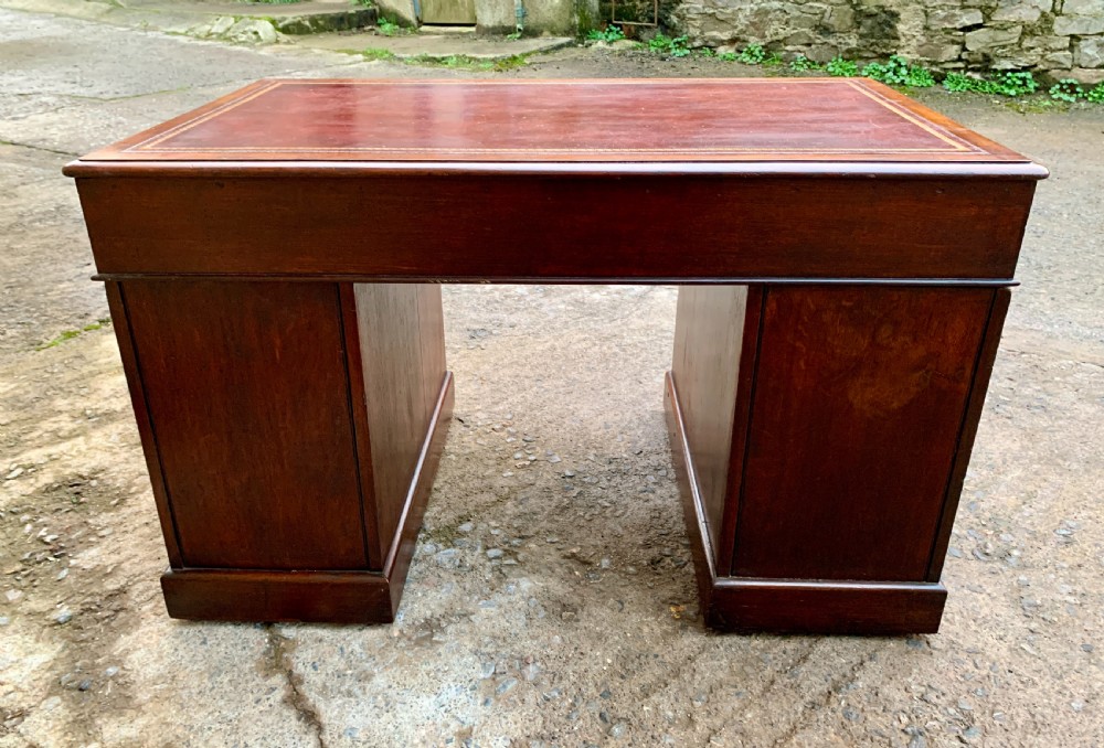Antique Victorian Oak Pedestal Desk View VI