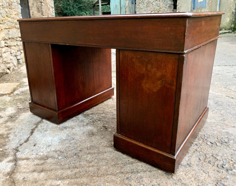 Antique Victorian Oak Pedestal Desk View XX