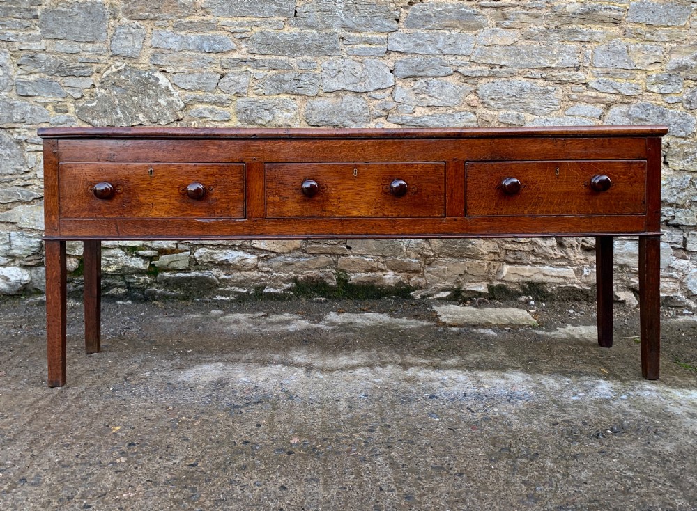 Large Antique Elm Dresser Base View II