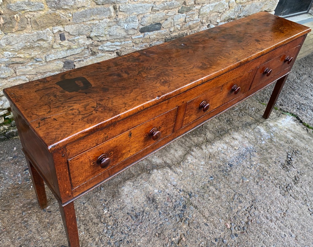 Large Antique Elm Dresser Base View III