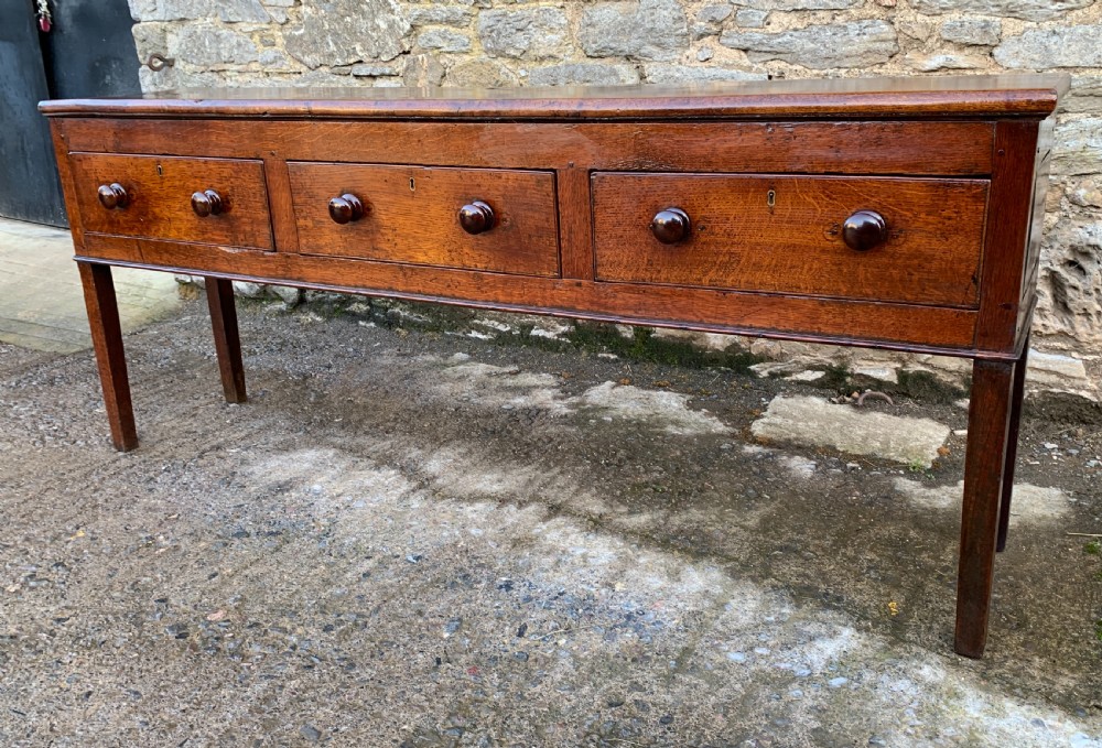 Large Antique Elm Dresser Base View IX