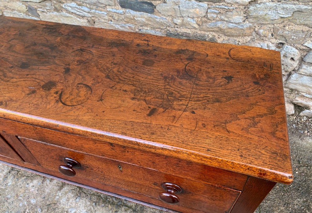 Large Antique Elm Dresser Base View X