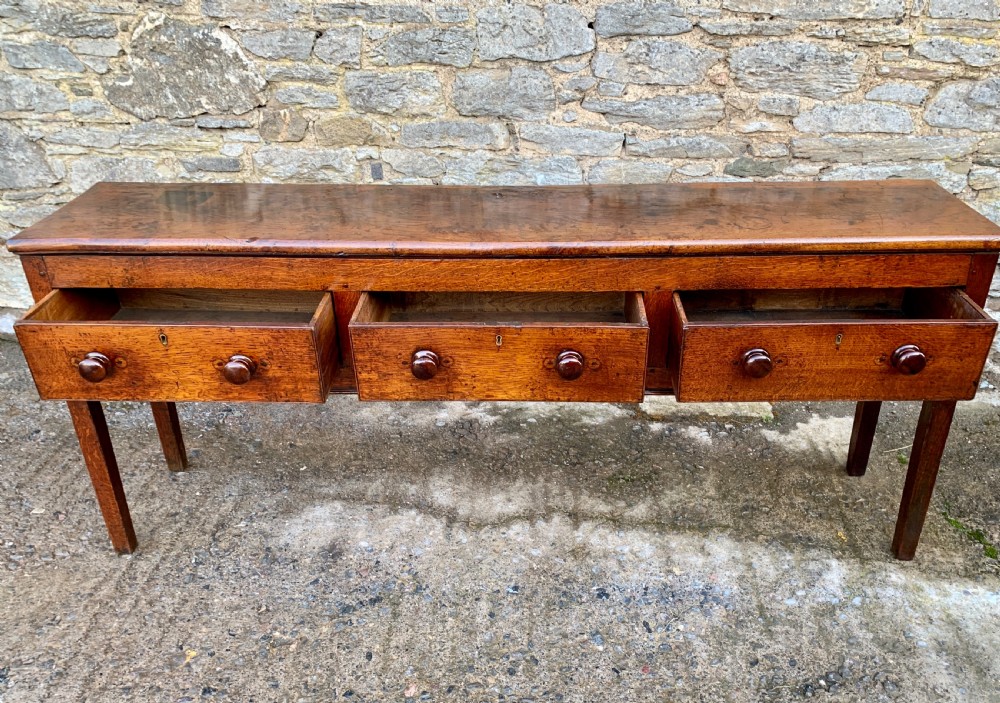 Large Antique Elm Dresser Base View XII