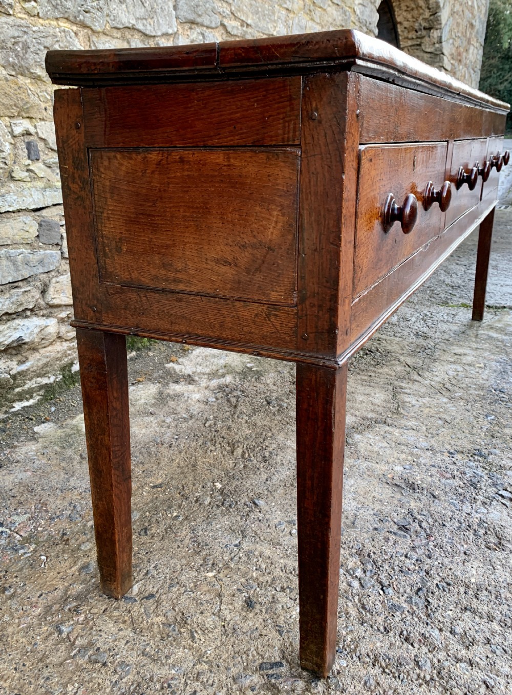 Large Antique Elm Dresser Base View XIII