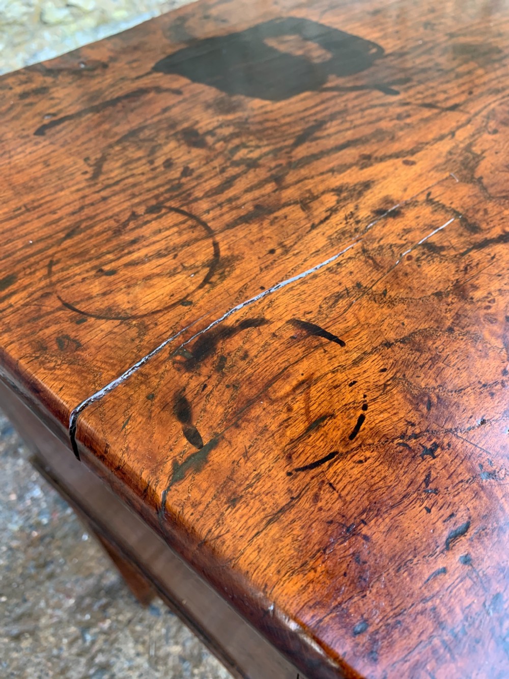 Large Antique Elm Dresser Base View XV