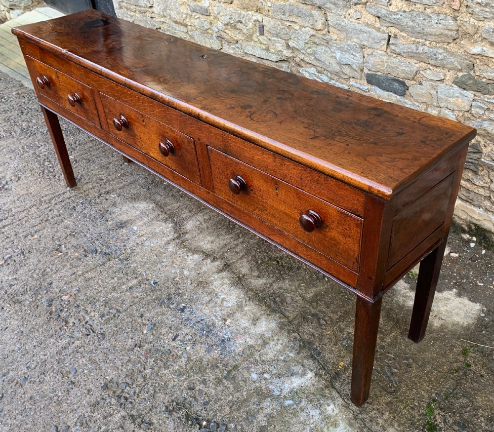 Large Antique Elm Dresser Base View XX