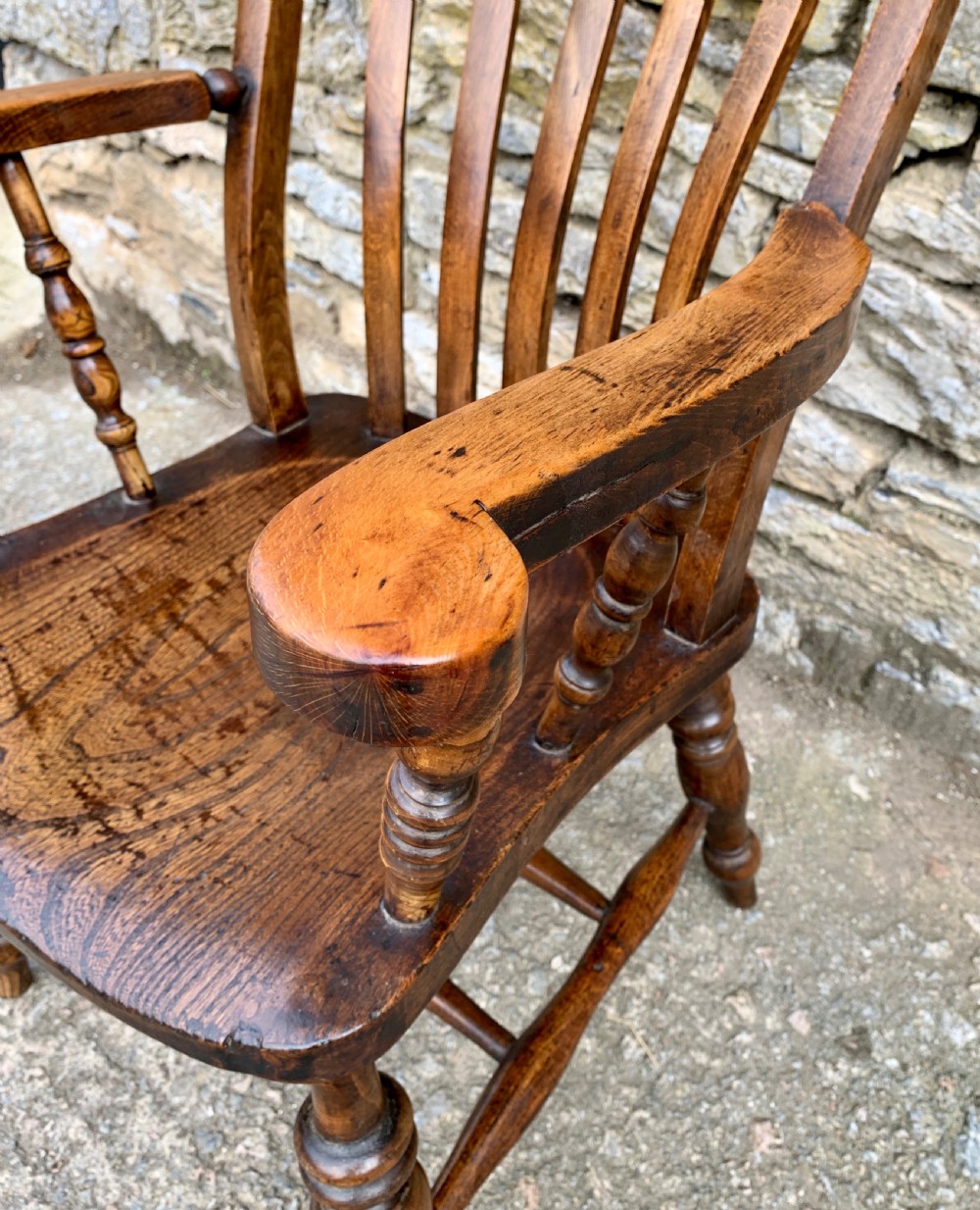 Antique Farmhouse Windsor Lathe Back Chair View XII