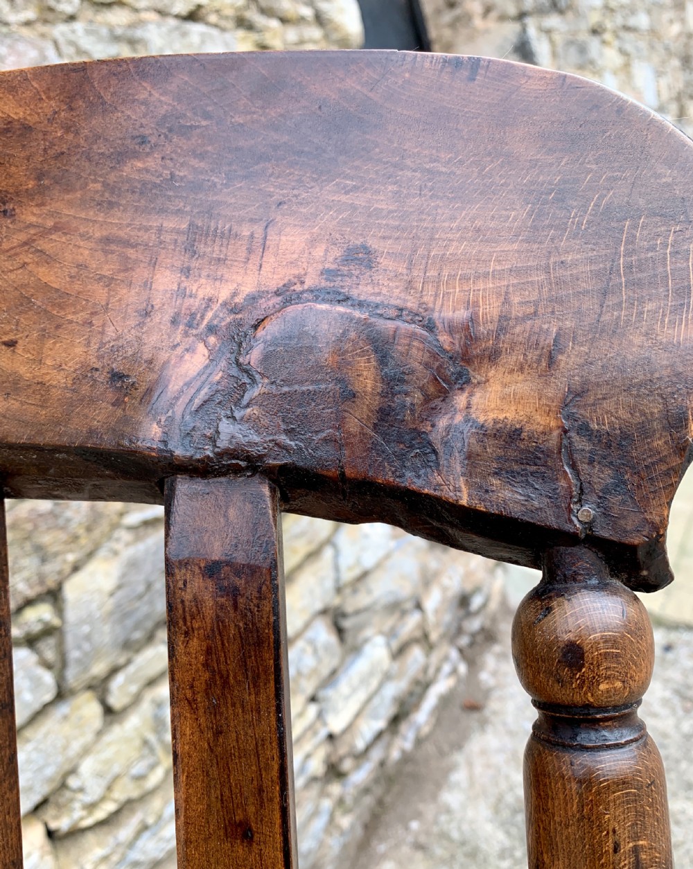 Antique Farmhouse Windsor Lathe Back Chair View XIV