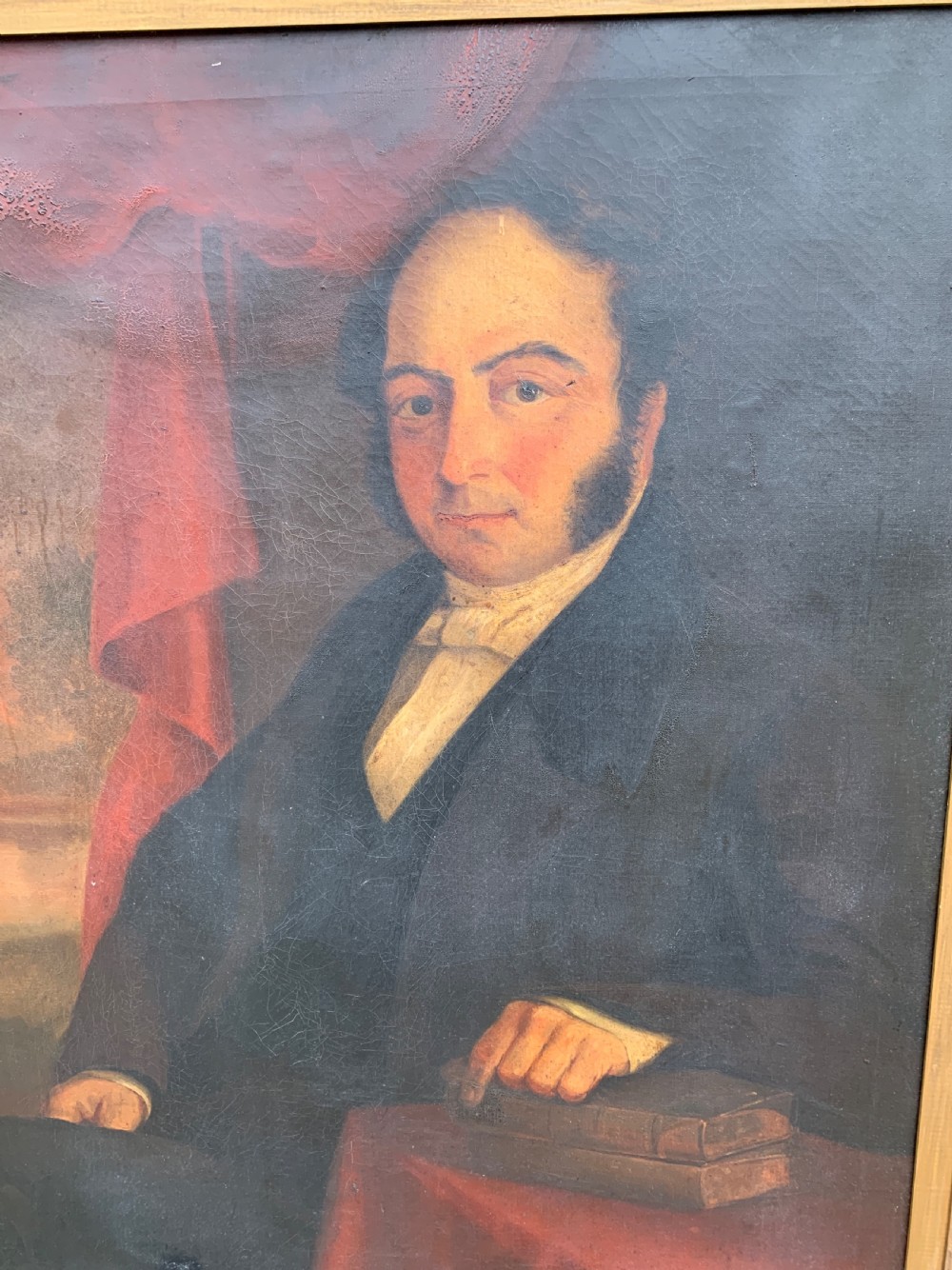 Large Antique Oil on Canvas Portrait of a Gentleman View III