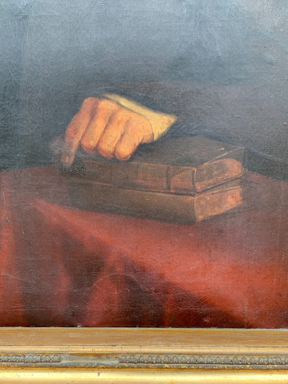 Large Antique Oil on Canvas Portrait of a Gentleman View VIII