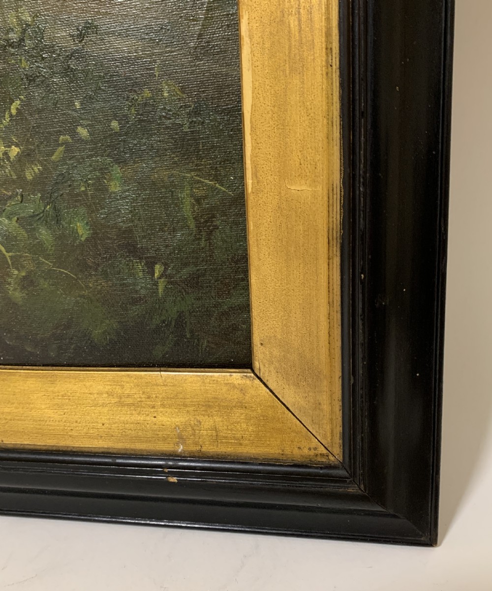 Antique Oil on Canvas painting of a Bay Horse View VIII