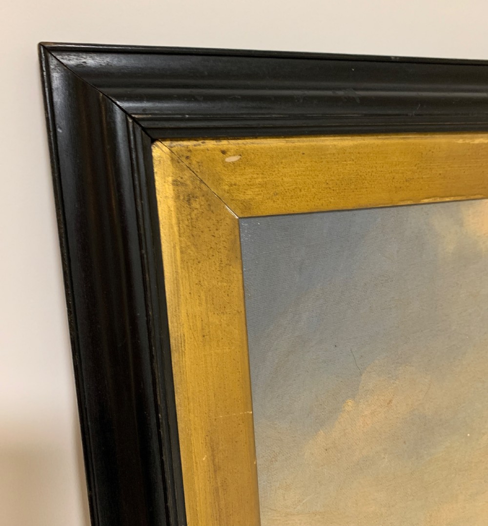 Antique Oil on Canvas painting of a Bay Horse View IX