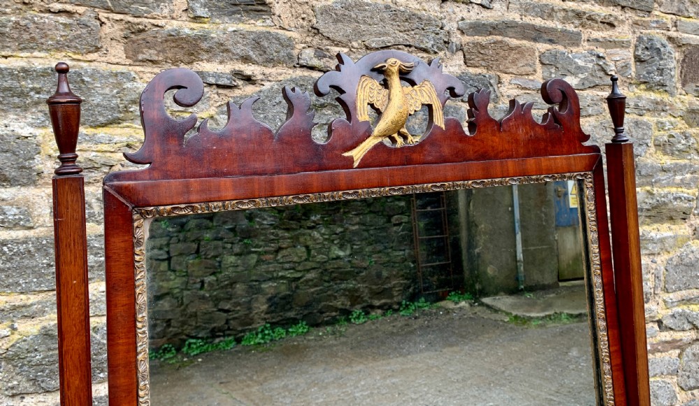 Antique Mahogany Cheval Mirror View III
