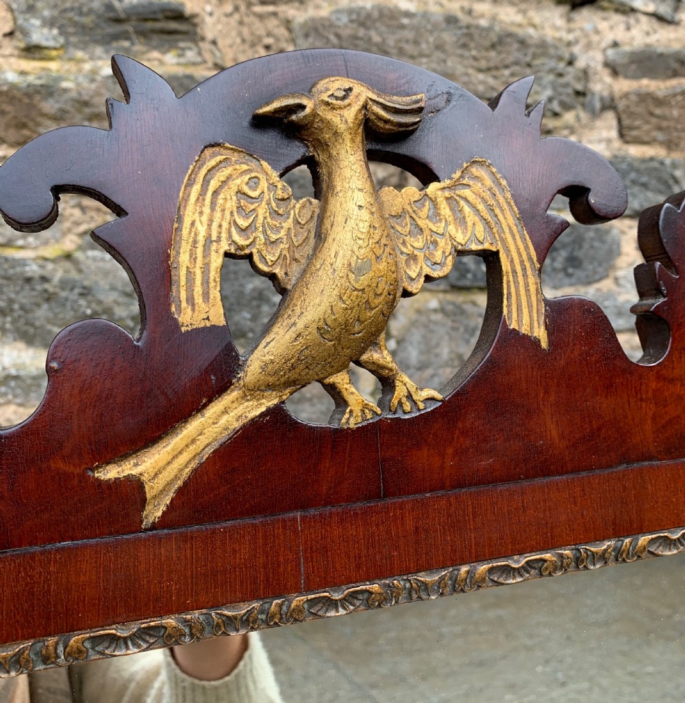Antique Mahogany Cheval Mirror View X