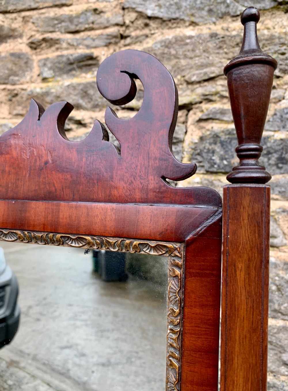 Antique Mahogany Cheval Mirror View XIII